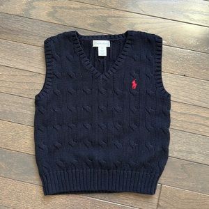 Ralph Lauren Polo v-neck sweater vest. Boys 18M Navy Blue.